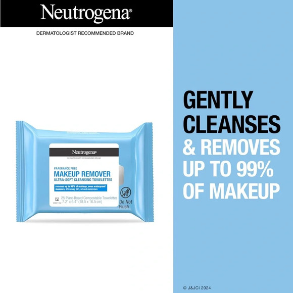 2 Pack of Neutrogena Makeup Remover Cleansing Towelettes, 25CT - Picture 4 of 7